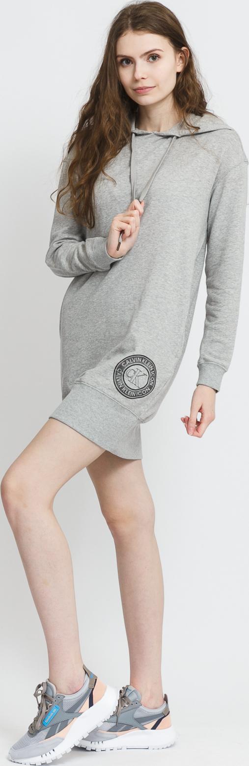 Calvin Klein Hoodie Dress melange šedé