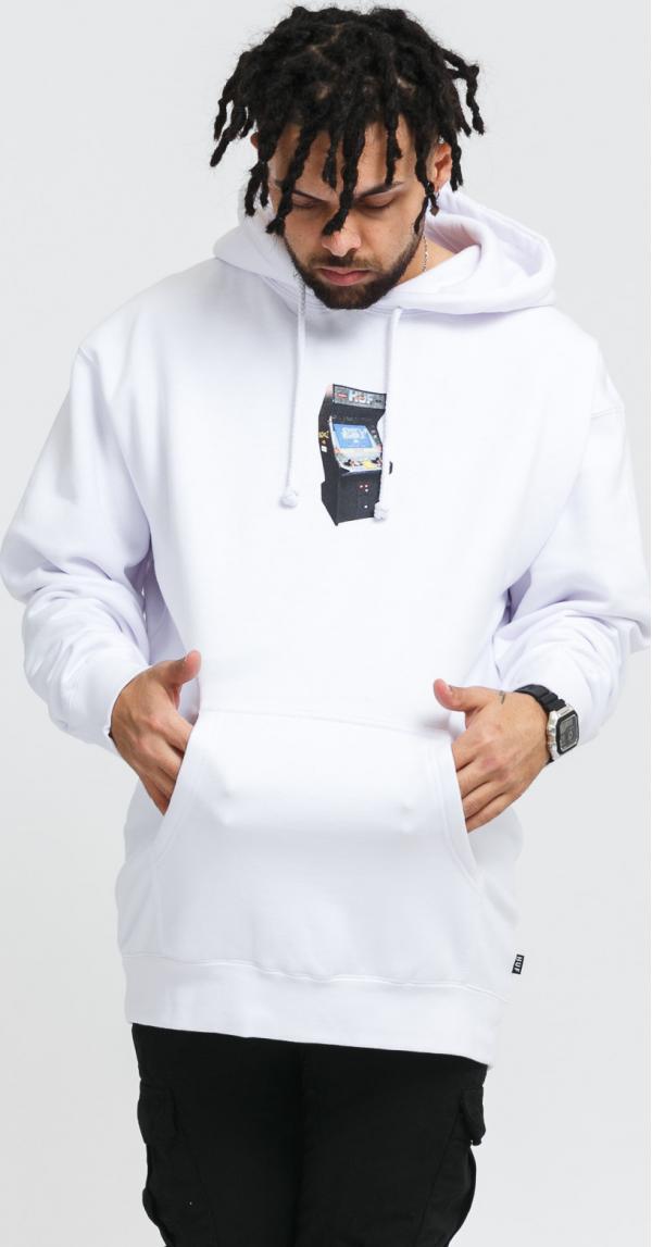 HUF Arcade Hoodie bílá
