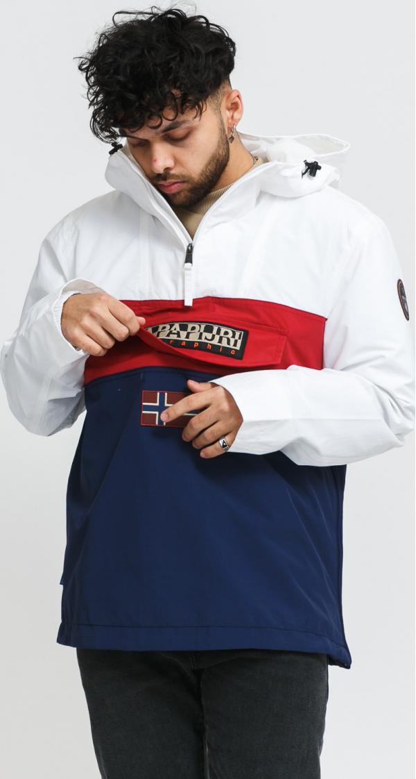 NAPAPIJRI Rainforest S Block 1 Jacket bílá / navy / vínová