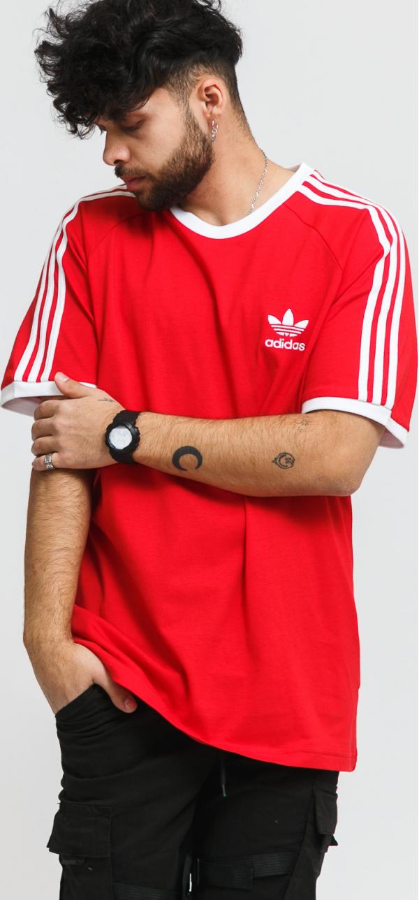 adidas Originals 3-Stripes Tee červené