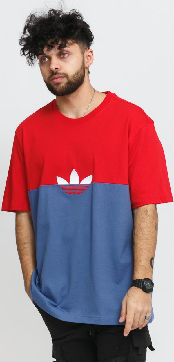 adidas Originals Slice Trefoil Box Tee červené / navy