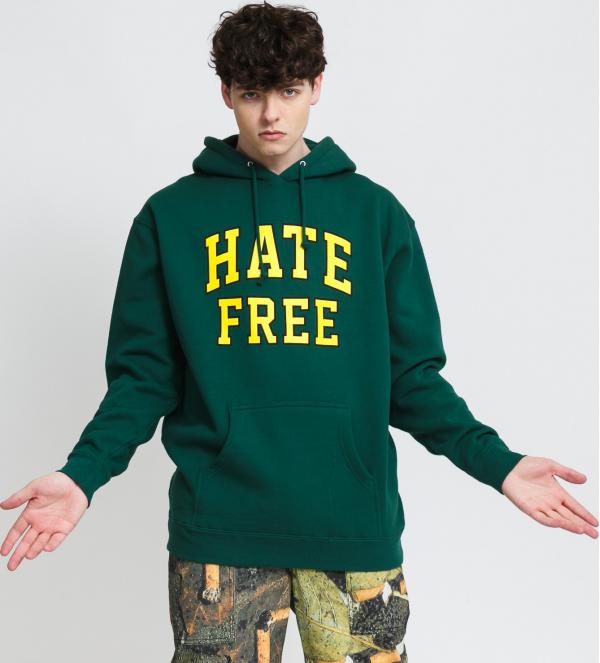 PEASURES Hate Free Hoody tmavě zelená