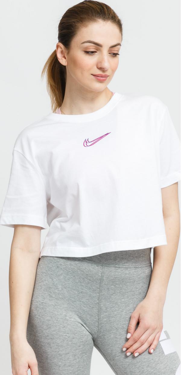 Nike W NW Crop Tee Print bílé