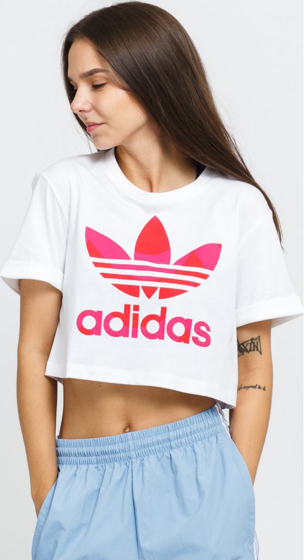 adidas Originals Crop Tee bílé / červené