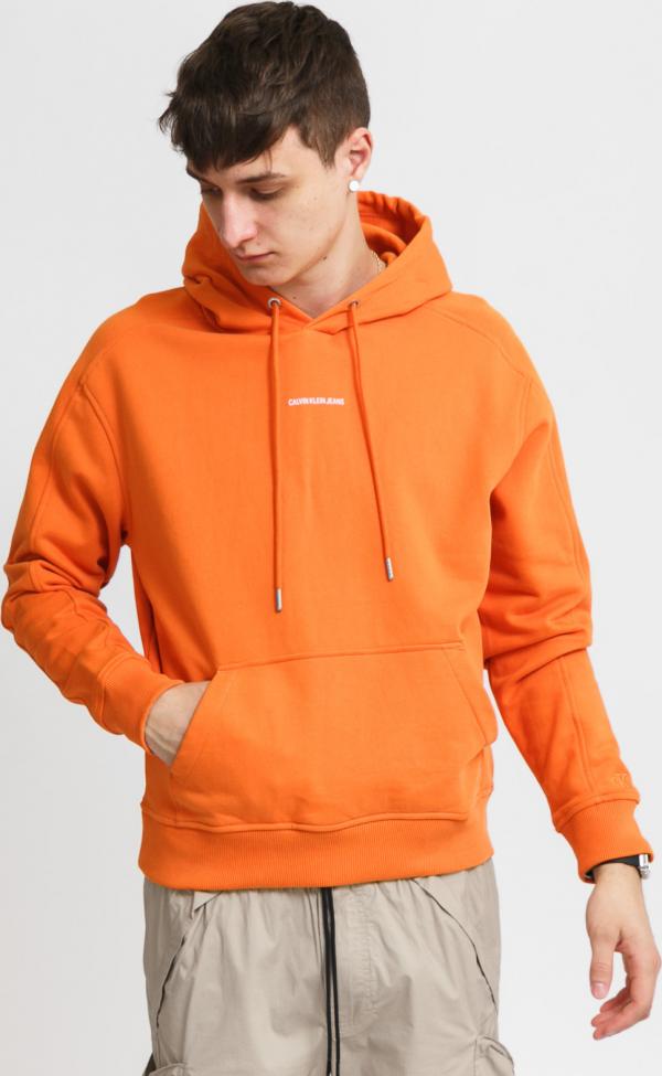 CALVIN KLEIN JEANS M Micro Branding Hoodie oranžová