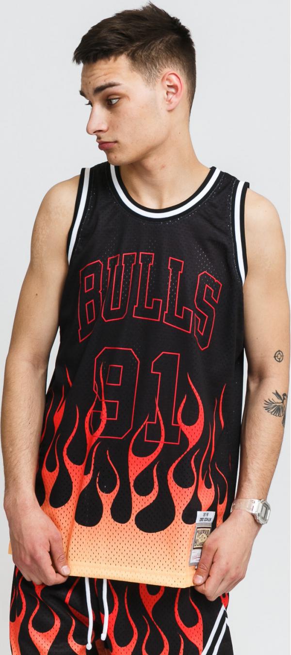 Mitchell & Ness NBA Flames Swingman Jersey Bulls 97 černý / červený