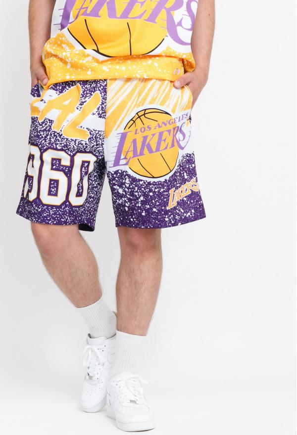 Mitchell & Ness NBA Jumbotron Mesh Shorts LA Lakers fialové / bílé / žluté