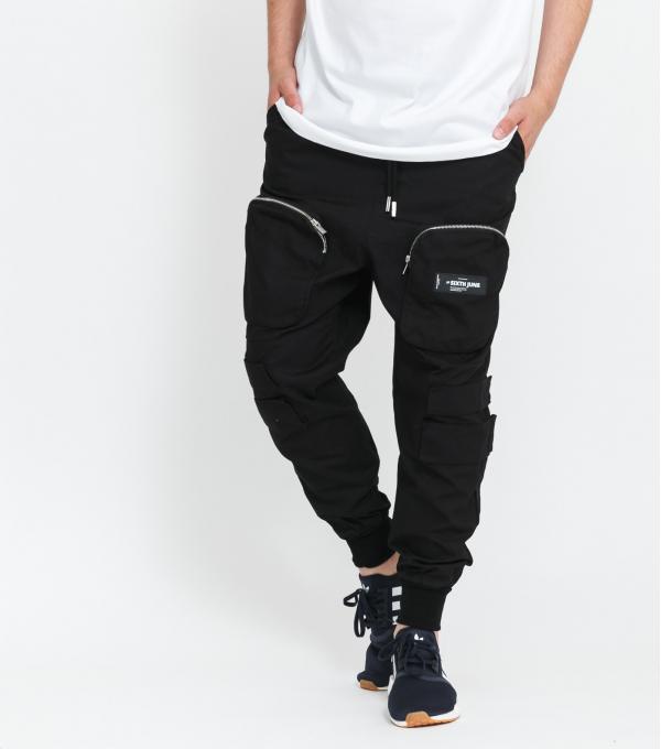 Sixth June Front Zip Pocket Cargo Pant černé