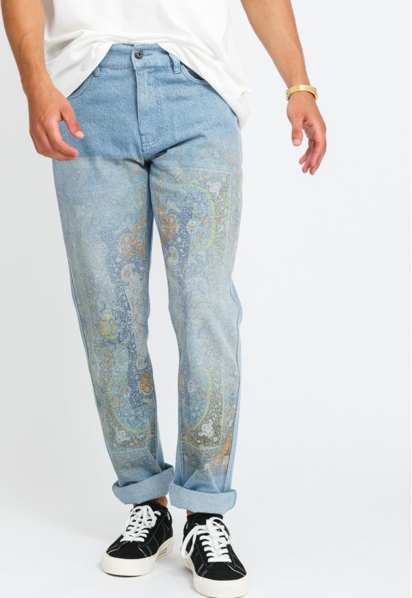 PLEASURES Walk On Me Denim Jeans washed
