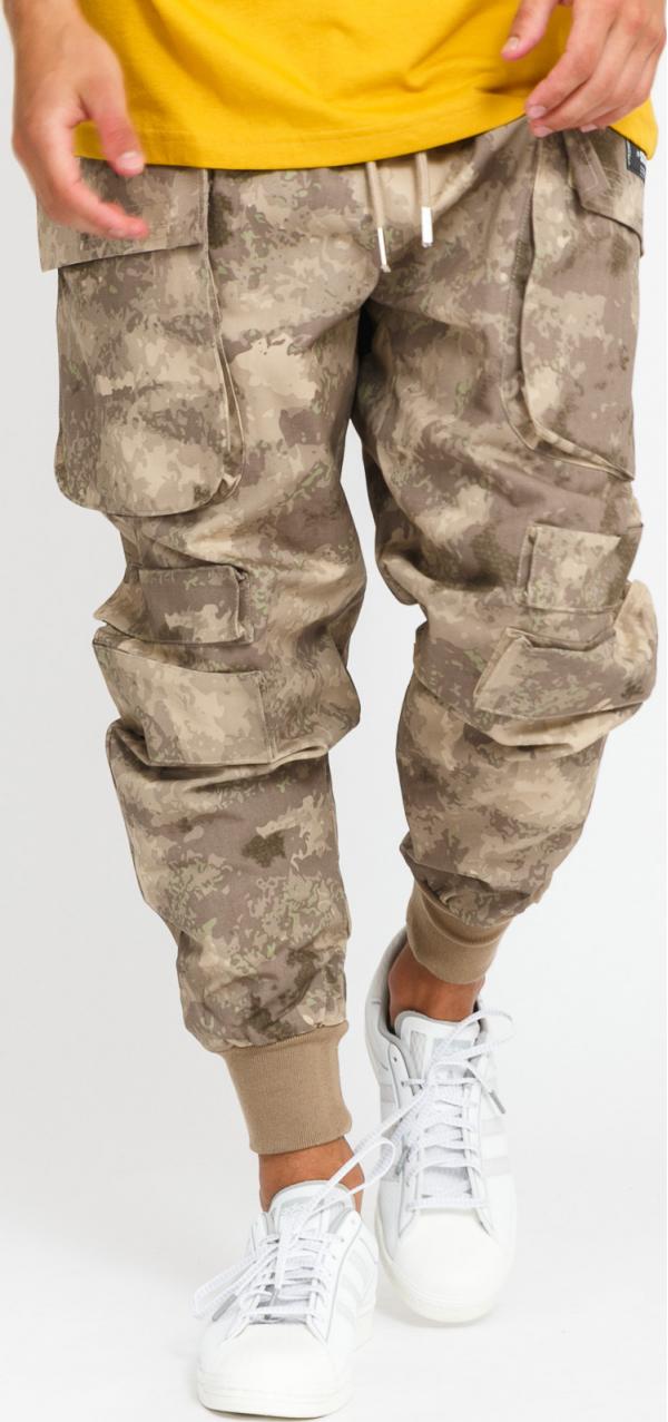 Sixth June Camo Cargo Pants camo béžové / hnědé