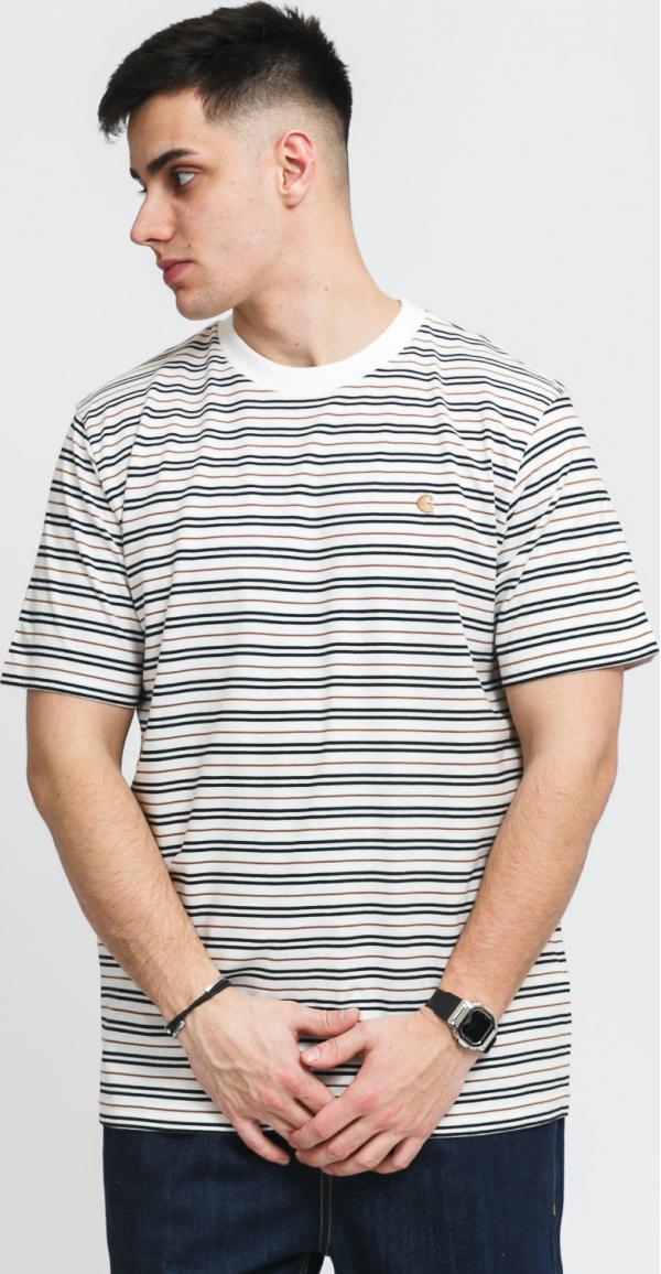 Carhartt WIP SS Akron Tee bílé / černé / hnědé