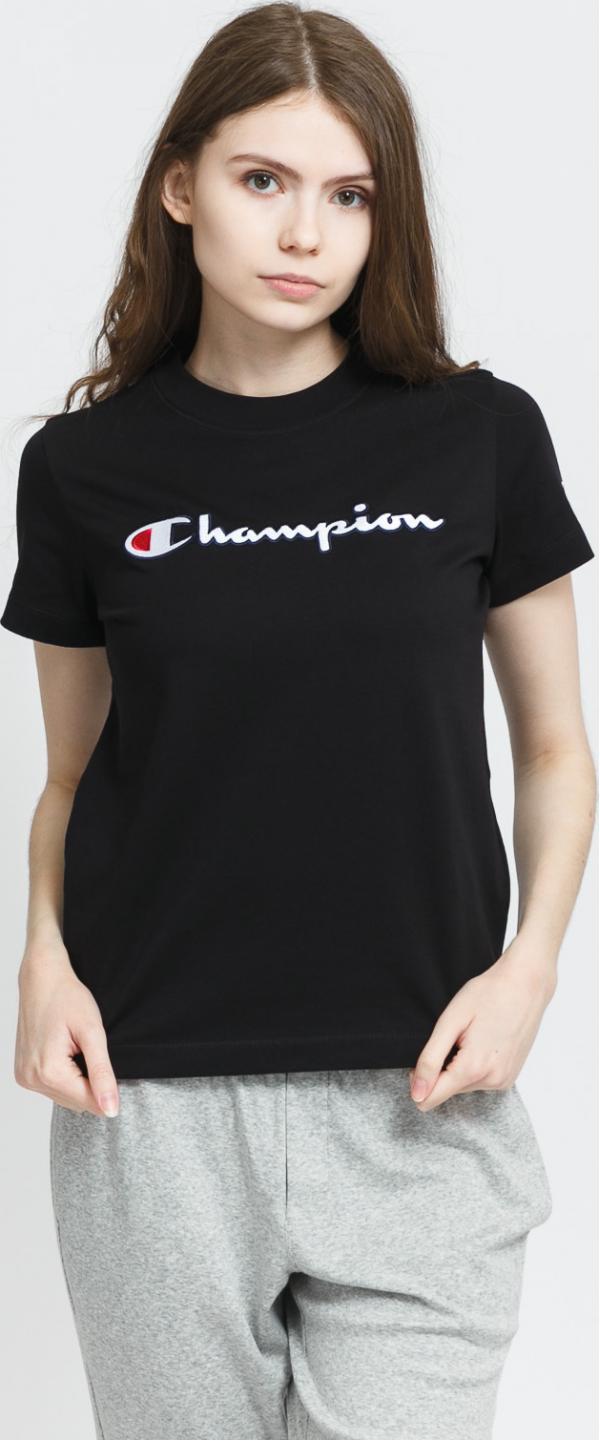 Champion Script Logo Crewneck Tee černé