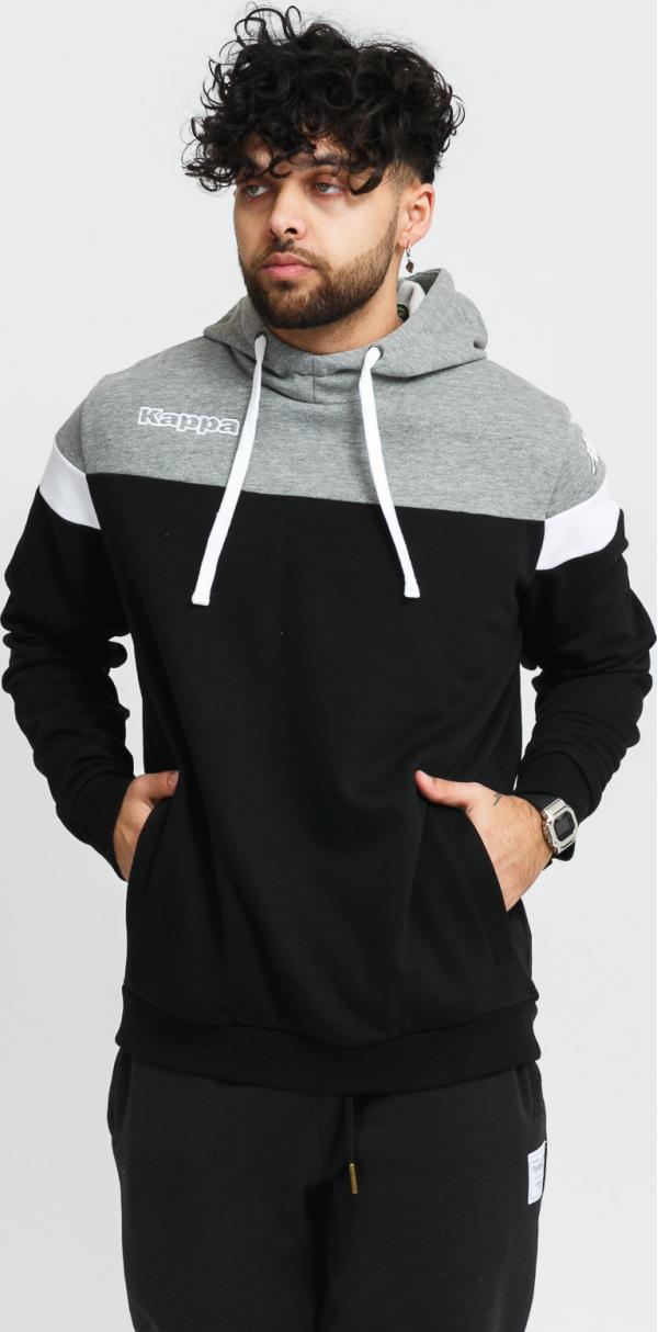 Kappa Authentic Accio Hoody černá / melange šedá