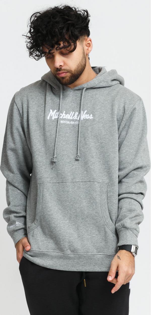 Mitchell & Ness Pinscript Hoody melange šedá