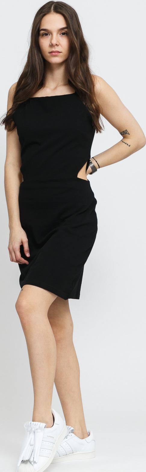 Urban Classics adies Short paghetti Pique Dress černé