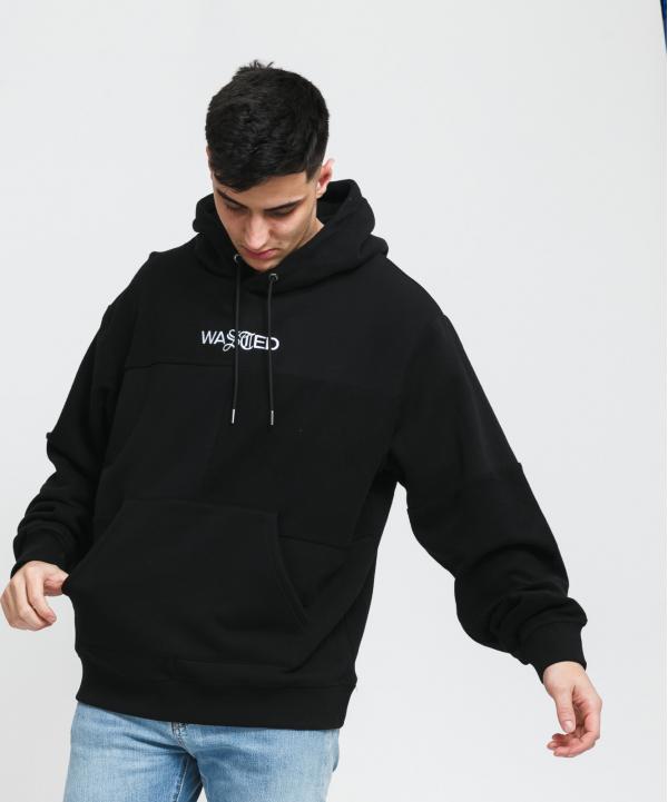 Wasted Paris Patchwork Hoodie černá