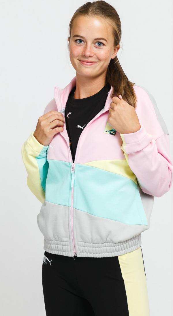 Puma International Track Jacket TR růžová / žlutá / mentolová / šedá