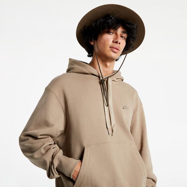 Nike Sportswear Men's Classic Fleece Pullover Hoodie Sandalwood/ Khaki