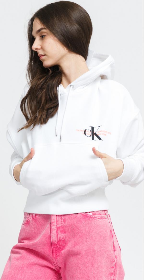 CALVIN KLEIN JEAN Urban ogo Hoodie bílá