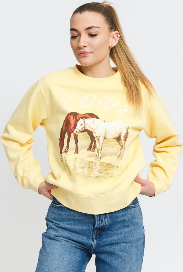 LOVE THEM Womens Crewneck True ove světle žlutá