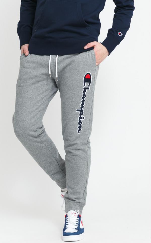 Champion Satin Script ogo Cotton Terry Joggers melange šedé