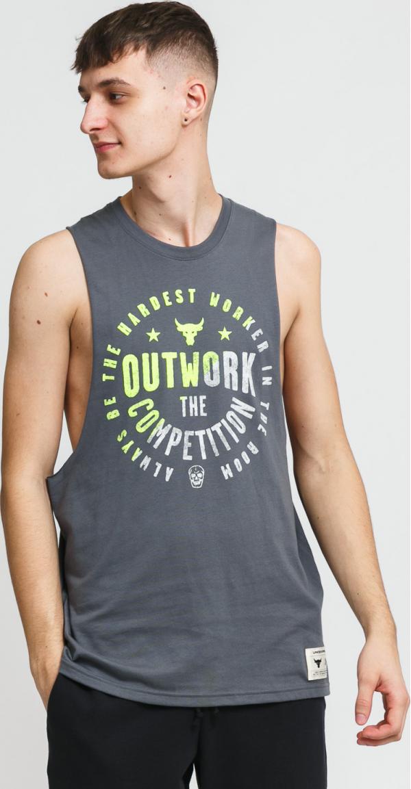 Under Armour Project Rock Outwork Tank tmavě šedé