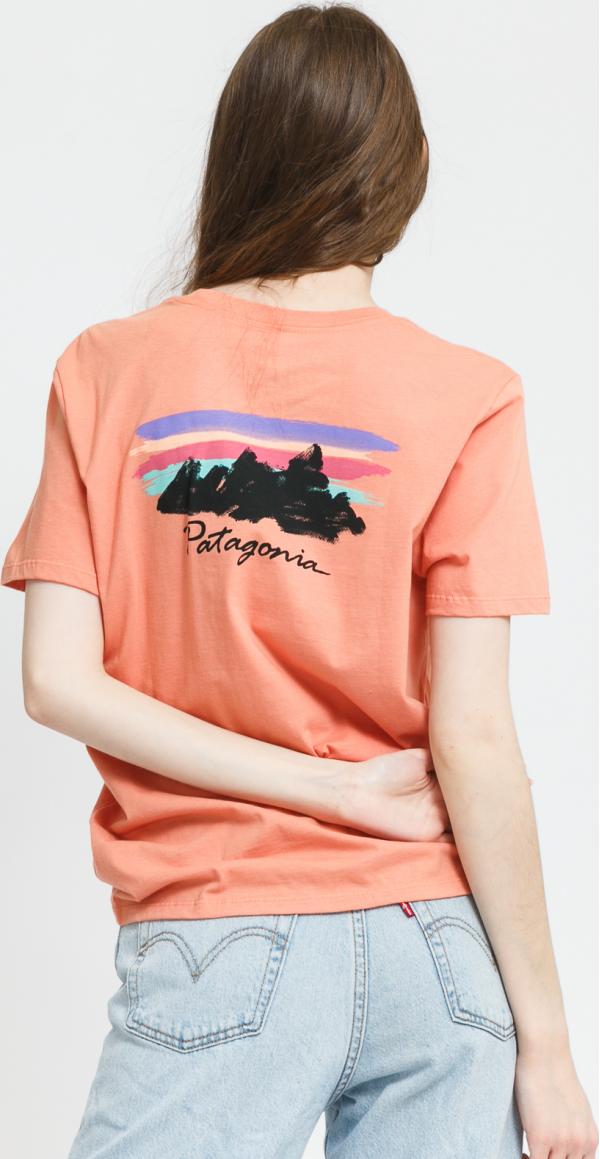 Patagonia W's Free Hand Fitz Roy Organic Crew T­-hirt lososové
