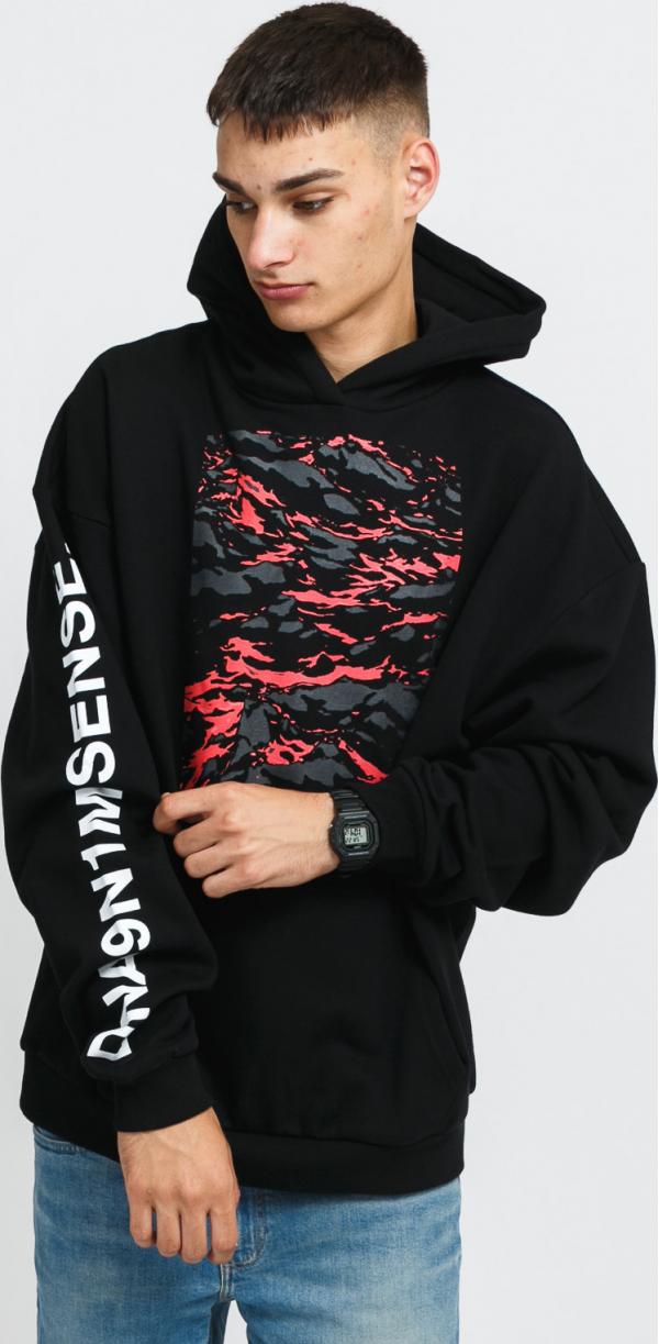9N1M SENSE. DNS 9N1 Hoodie černá / červená / šedá
