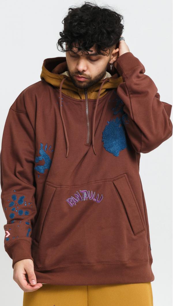 Converse Bandulu Hoodie hnědá / světle hnědá / modrá