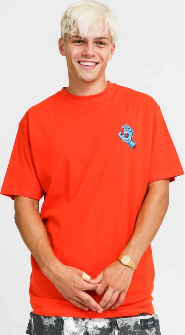 Santa Cruz Screaming Hand Chest Tee oranžové