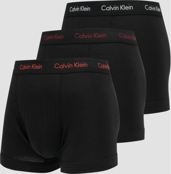 Calvin Klein 3Pack Trunks Cotton Stretch černé