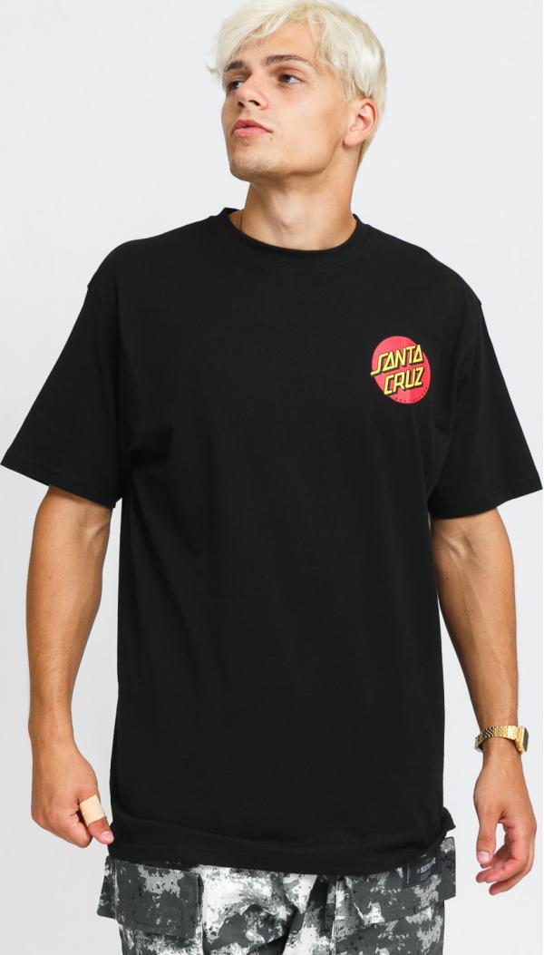 Santa Cruz Classic Dot Chest Tee černé