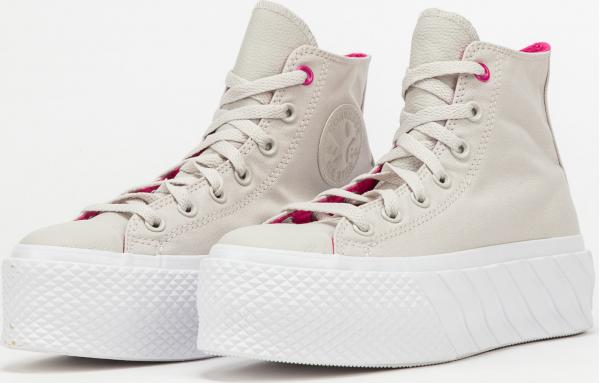 Converse Chuck Taylor All Star Lift 2X Hi pale putty / prime pink / white