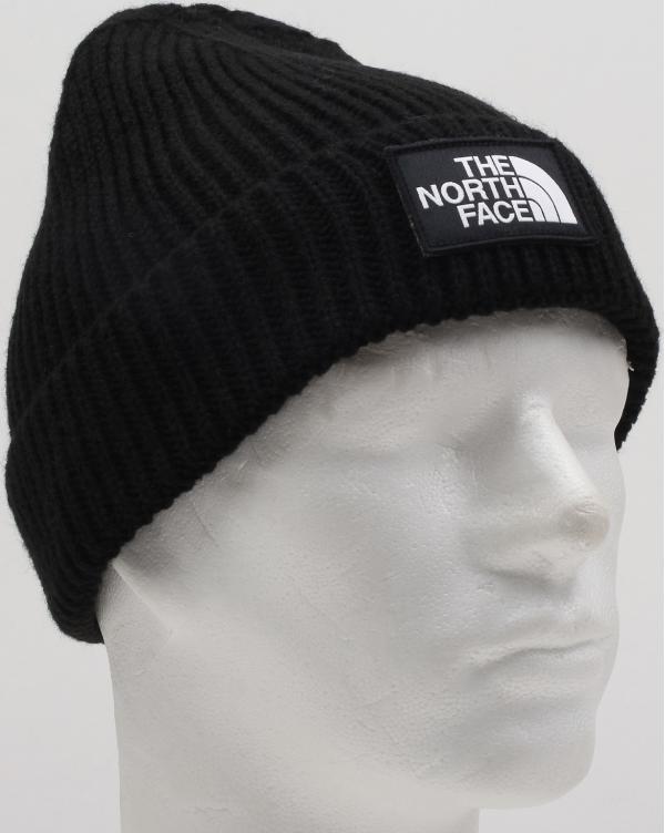 The North Face Logo Box Cuff Beanie černý
