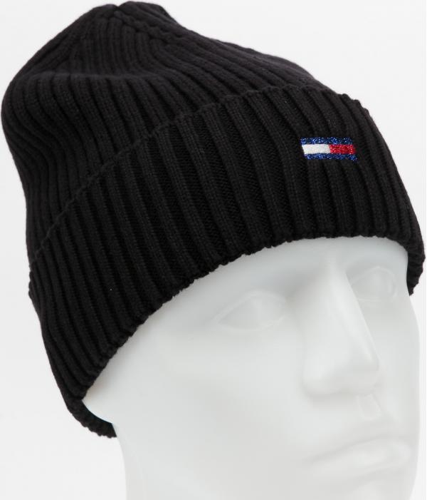TOMMY JEANS TJW Ess Flag Beanie černý