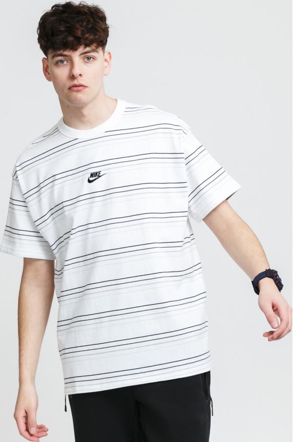 Nike M NSW Tee Premium Essential Stripe bílé