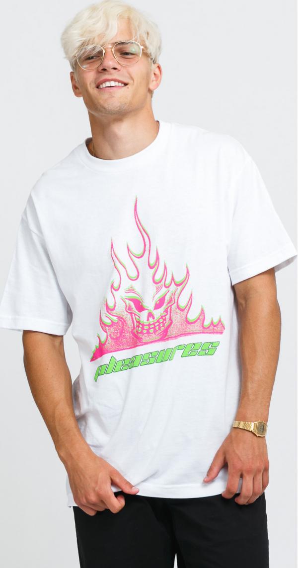 PLEASURES Flameboy Tee bílé