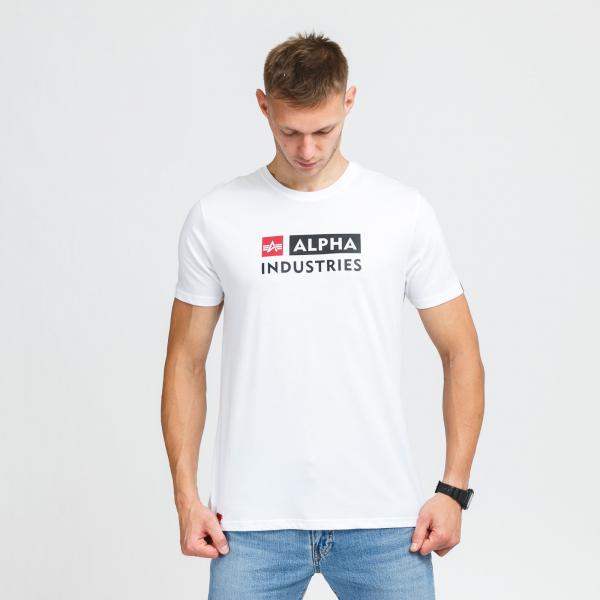 Alpha Industries Alpha Block ogo Tee bílé