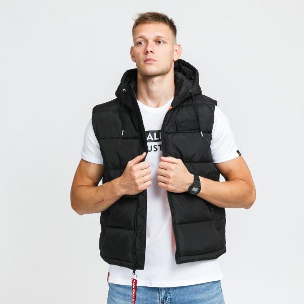 Alpha Industries Hooded Puffer Vest FD černá