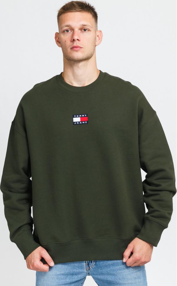 TOMMY JEANS Tommy Badge Crew olivová