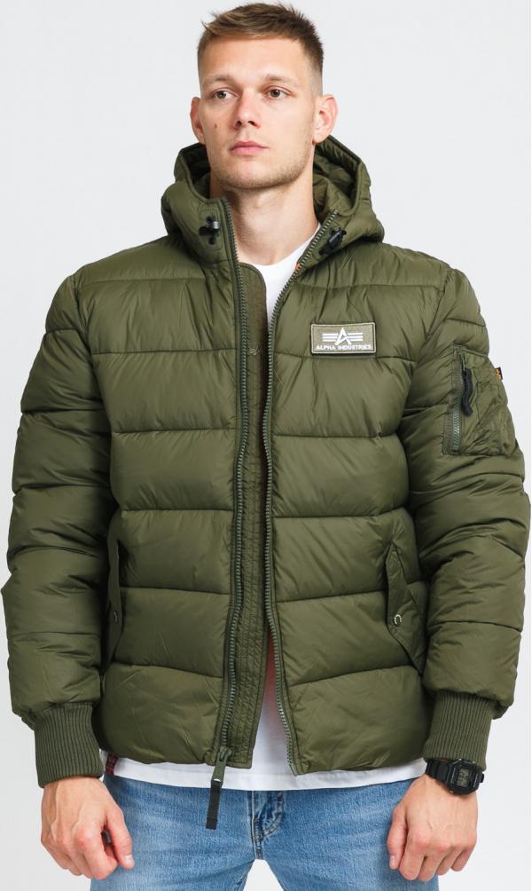 Alpha Industries Hooded Puffer Alpha FD olivová