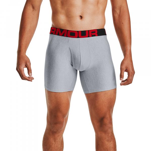 Boxerky Under Armour Tech 6In 2 Pack Gray/ Jet Gray Light Heather S