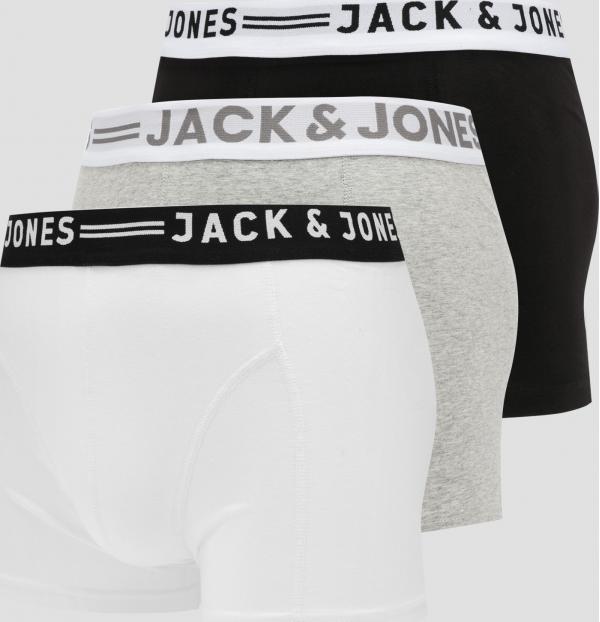 Jack & Jones Sense Trunks 3Pack bílé / černé / melange šedé