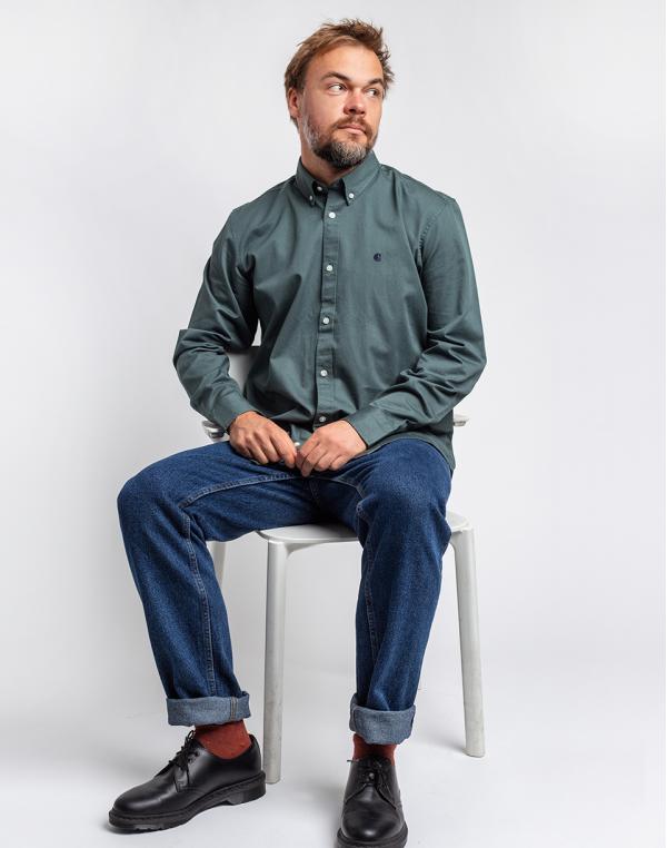 Carhartt WIP L/S Madison Shirt Eucalyptus / Dark Navy XL