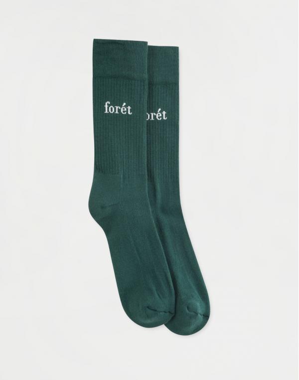 Forét Walk Socks DARK GREEN/WHITE