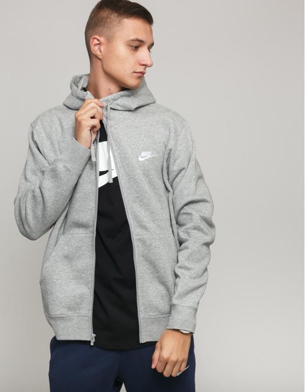 Nike M NW Club Hoodie FZ BB melange šedá