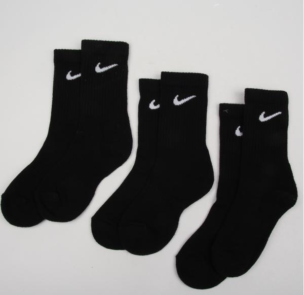 Nike U NK Everyday Cush Crew 3 Pack černé