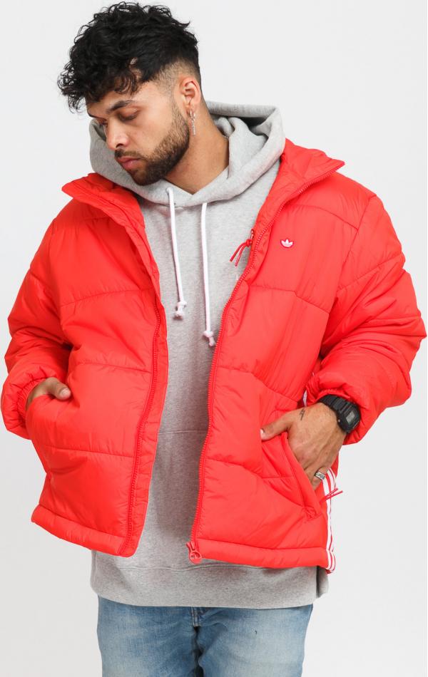 adidas Originals Padded Stand-Up Collar Puffer Jacket červená