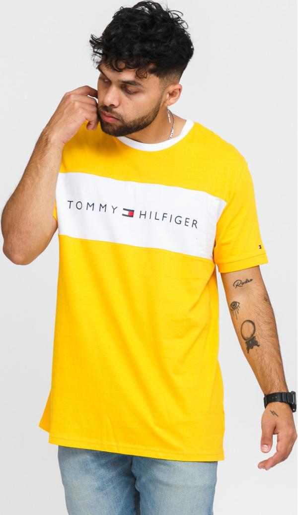 Tommy Hilfiger CN SS Tee ogo Flag žluté / bílé