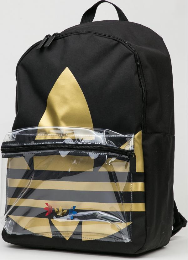 adidas Originals L Trefoil Backpack černý / zlatý / průhledný